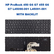 HP ProBook 450 G6 G7 455 G6 G7 L45090-001 L45091-001 WITH BACKLIT US LAPTOP KEYBOARD