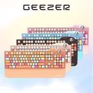 GEEZER G7 LED 3-Mode Wired Mechanical Keyboard (2.4G) and Bluetooth (BT) - Rechargeable Battery, Wit