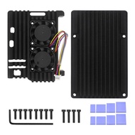For Raspberry pi 5 dual fan aluminum alloy case PI 5 passive cooling box metal case