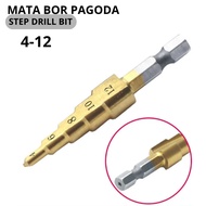 MATA PAGODA DRILL BIT 4-12MM HSS TITANIUM 5-STEP DRILL BIT