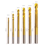 6Pcs HSS Twist Drill Bits Set Titanium Coated Drill Bit Composite Tap Drill Bit Polishing Tools