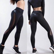 【VV】 Women  39;s Gym Leggings Breathable Compression Waist Exercise Mesh Dry Jogging Pants