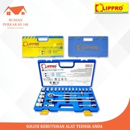 LIPPRO KUNCI SOK SET 24 PCS BOX PVC 6 PT KUNCI SOCK SHOCK SET 8 - 32MM MATA SOK SET LIPPRO