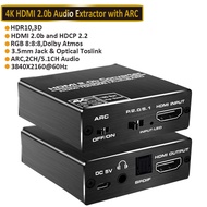 4K HDMI Switcher HDMI 2.0 Switch HDMI Audio Extractor HDR ARC Splitter 4X1 With Remote(HDMI In To HD