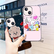 BTS Cartoon Phone Case Compatible For iPhone 11 12 13 Pro XS XR X 7 8 6 Plus SE 2020 Fashion BT21 Soft TPU Casing For Girl
