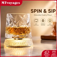 Rotating Whiskey Glass Household Rotating Beer Glass Crystal Glass Glowing Whiskey Glass