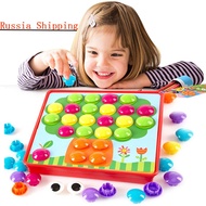 online Russian Shipping Creative Composite Picture Puzzles Mosaic Mushroom Button Art Nail Kit 3D Pu