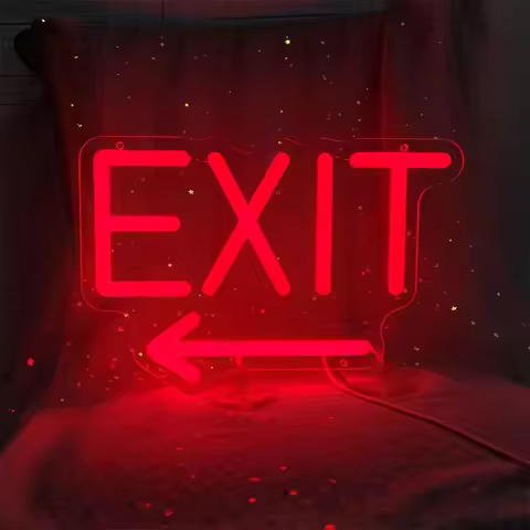 Exit Neon Sign LED Light for Wall Decor USB Powered Neon Light, Multipurpose Hanging Decor for Busin