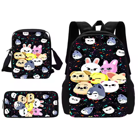 Child School S-Skzoo-o k-Kpop Stray Kids Backpack With Shoulder Bag Pencil Bags School Bags for Boys