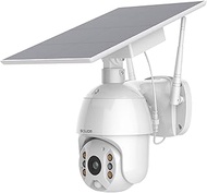 Security Camera Outdoor,Wireless WiFi Pan Tilt Spotlight Solar Battery Powered Motion Detection Home