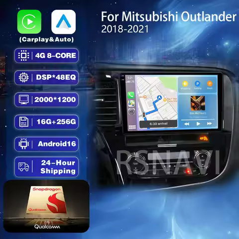 Android 16 For Mitsubishi Outlander 3 GF0W GG0W 2018-2021 2K QLED Android Car Radio Multimedia Video