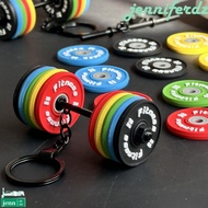JENNIFERDZ Mini Barbell Keychain, PVC Detachable Dumbbell Keychain, Unique Simulation Accessories Ba