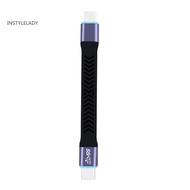 instylelady Sturdy Data Transfer Cable 20g High Speed Type-c to Type-c Data Cable for Quick Charge and Data Transfer Usb3.2 Gen2 Extension Cable for Hard Disk Flexible and Molded