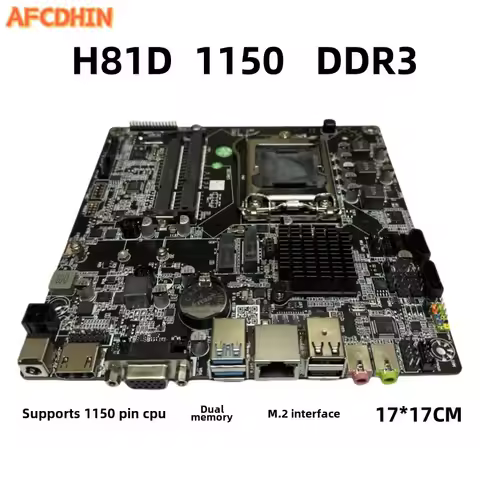 ITX industrial control motherboard H81D dual memory slot DDR3 mini board 1150 pin 4th generation CPU