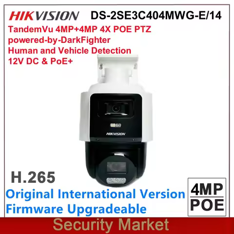 New Arrival Original Hikvision DS-2SE3C404MWG-E/14 TandemVu 4MP+4MP 4X POE PTZ Security Serveillance