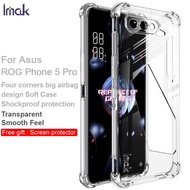 華碩 ASUS ROG Phone 5 Pro--- IMAK 全包防摔軟套-氣囊版 (四角加厚 TPU) 透明 手機軟套 保護殼 +送 透明保護膜 Mon貼 Shock-Resistant Case (Airbag Version) with Free PET Film Screen Protector