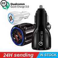 CC [Ready stock] 5V 3.1A Car Charger Quick Charge Phone Charger Dual USB Charger QC 3.0 for iphone 1