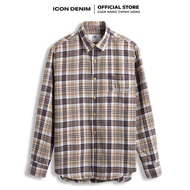 ICON DENIM Men's Long Sleeve Flannel Trademark Shirt -