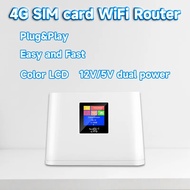4G SIM card wifi router color LCD display LTE 4G modem Hotspot RJ45 wireless router 4G CPE 12V/5V power portable WiFi