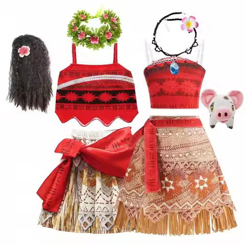 New Movie Moano 2 Dress Girl Halloween Cosplay Costume Carnival Party Princess Children Ocean Advent