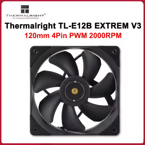 Thermalright TL-E12B EXTREM V3 120mm Thin Computer Case Fan 4PIN PWM High Performance 1850RPM Quiet 