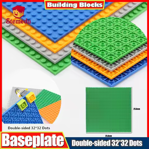32x32 Building Blocks Classic Baseplate 32*32 Dots Double Sided Brick Base Plate 25.6x25.6cm For DIY