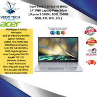 Acer Swift 3 SF314-43-R9AJ 14'' FHD Laptop Pure Silver ( Ryzen 3 5300U, 8GB, 256GB SSD, ATI, W11, HS )