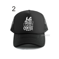 Trucker hat mesh truckerhat typography barista quotes coffee words coffee addict
