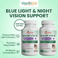 Nutri Botanics Healthy Eye & Vision - Lutein Eye Supplement with Bilberry Astaxanthin Zeaxanthin Eye