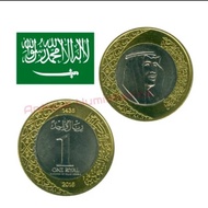 SAUDI ARABIA KOIN 1 RIYAL 2016 KING SALMAN BIMETALLIC