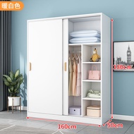 Wardrobe pusher minimalist modern home furniture simple wardrobe solid wood board cabinet locker ren