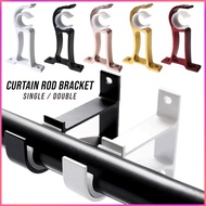 Curtain Rod Bracket Single Double Bracket Holder / Batang Langsir Drapery Pole Breket Tapak Kaki Holder Hook