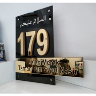 3D NOMBOR PLAT RUMAH MODEN / Modern House Number Plate Acrylic 3D