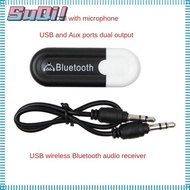 SUQI Wireless Music Adapter, 3.5mm USB Stereo Bluetooth Receiver, Networking 2 in 1 For Android/IOS Bluetooth 4.0+EDR Music Receiver Adapter Listening Music