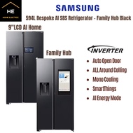 SAMSUNG RS90F65ANFME RS90F65DNFME 594L Bespoke AI Side By Side Refrigerator - Family Hub Black / 9"L
