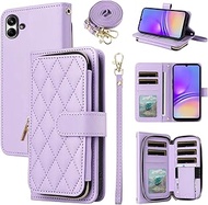 Furiet Argyle Wallet Case for Samsung Galaxy A04 with Wrist Strap Shoulder Strap, 9+ Card Slots Zipp