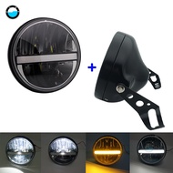 Motorcycles 7 Inch 36W DOT SAE E9 Motorcycle 883 Headlamp with 7inch housing bucket trim ring.