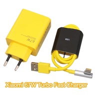 For Xiaomi 67W EU Fast Charger Turbo Charge Adapter 6A Elbow Type-C Cable For Mi 16/15/14/13/12 Redm