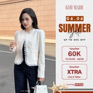 [NEW] GYOMADE high-quality velvet lace blazer with 2 layers of shoulder pads, elegant and luxurious 