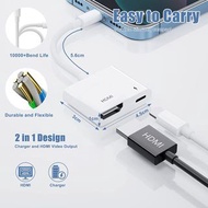 2 合 1 Lightning轉HDMI 1080P 數碼 AV 適配器適用於 Apple iPhone 電視視頻 HDMI 同步屏幕轉換器  ggyckp 2 in1 Lightning To HD