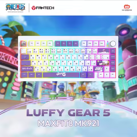 FANTECH with One Piece Original Wired and Wireless Mechanical Keyboard 80 Keys ARGB PBT Keycaps Macr