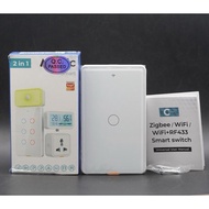 MORE US Model White Smart Touch Switch 1 Gang 110-240V Type C Wireless Switch Charging Port Timing V