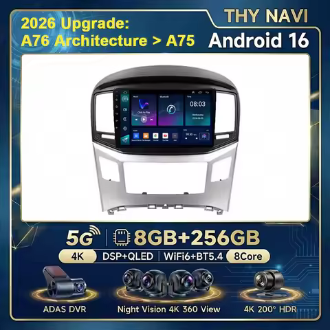 2K Incell Screen Android 16 CarPlay Car Radio For Hyundai H1 Grand Starex i800 TQ 2015 - 2018 Multim