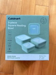 Cuisinart 3 piece square nesting bowl 食物盒 3層 全新