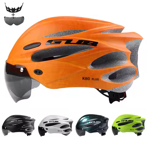 GUB K80 PLUS Cycling helmet integrally molded bike helmets 17 air vents magnet adsorption goggle PC 