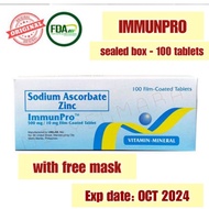 ORIGINAL Immunpro Sodium Ascorbate Zinc 500g 100 tablets Immunopro