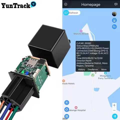 Motorcycle Car 4G Hidden Relay GPS Tracker Cut Off Oil Towed Away ACC Status SMS Alarm Locator Track