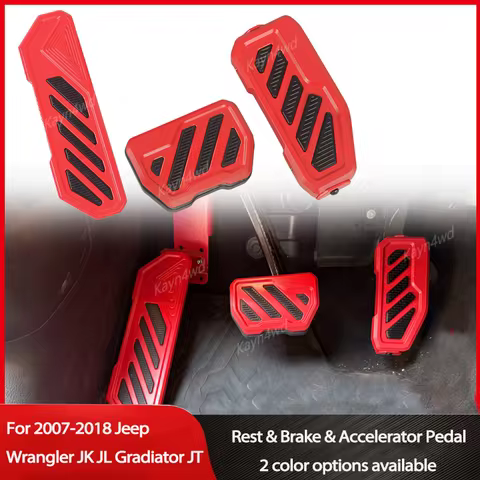 Off Road 4x4 Accessories Aluminum Anti-Slip Brake Gas Dead Rest Pedal Kit For 2007-2025 Jeep Wrangle