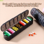 BUCKS Weekly Pillbox Tablet Holder, 14 Grid 7 Days Vitamin Pill Case, Mini Jewelry Boxes with Compar