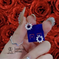 HHJ silver H-shaped earrings